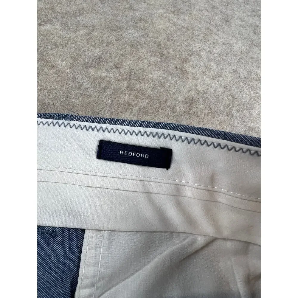 J. Crew Factory Men's Bedford Chambray Blue Dress Pants Size 34x30 (35x28.5)